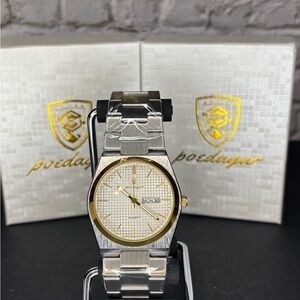 Poedagar men’s 40mm Silver and Gold Men's Watch